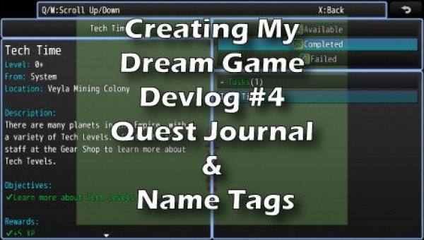 RPG Maker Game Development Log #4: Adding A Quest Journal